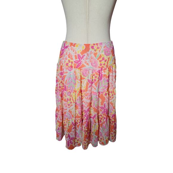 Chaps colorful tiered skirt size large bright flowy boho - Picture 3 of 4